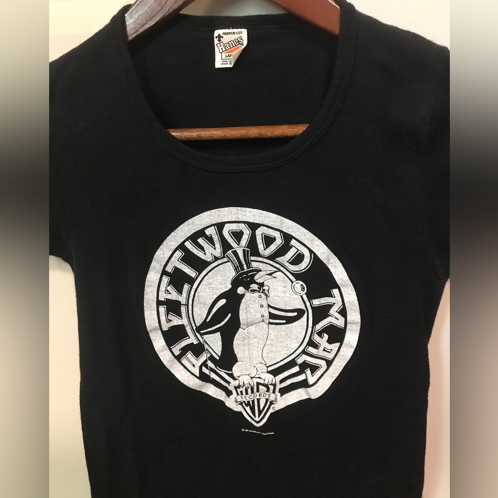 Vintage 1976 Original Fleetwood Mac Penguin Women’s Babydoll T-Shirt Sz L 1970s